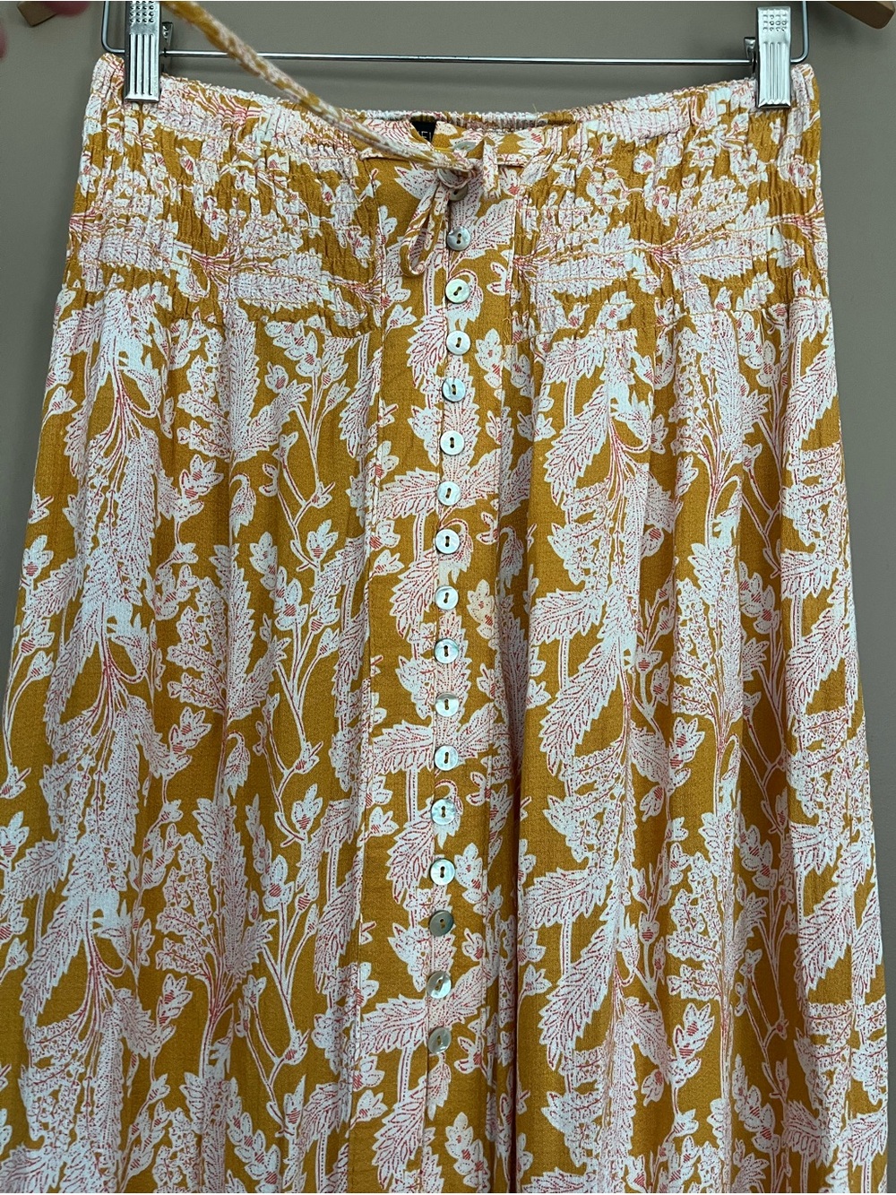{Rachel Zoe} Floral Maxi Skirt with Button-Down Front & High-Low Ruffle Hem - Picture 4 of 9